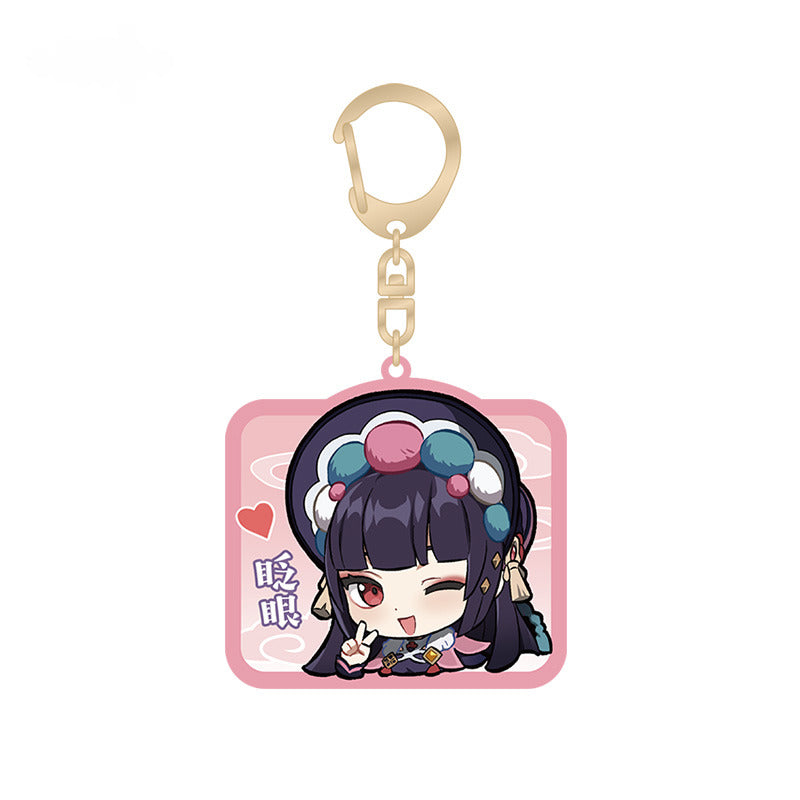 Genshin Impact Acrylic Pendant Liyue Harbor Q Version Emoji Themed Series