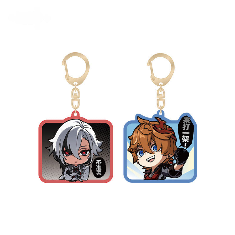 Genshin Impact Acrylic Pendant Fatui Q Version Emoji Themed