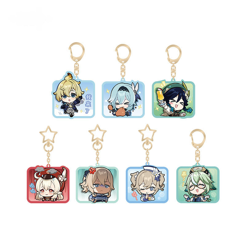 Genshin Impact Acrylic Pendant Mondstadt Q Version Emoji Themed Series