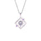 Liu Xiao Link Click Pendant Necklace featuring floral design and zirconia diamond, 925 silver material.