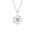 Liu Xiao Link Click Pendant Necklace featuring floral design and zirconia diamond, 925 silver material.