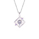 Liu Xiao Link Click Pendant Necklace featuring floral design and zirconia diamond, 925 silver material.
