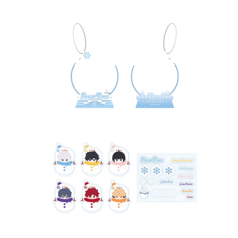 CPOP4U | Link Click Crystal Ball Badge Cover Sticker Set Fluffy Winter