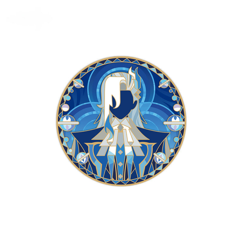 Genshin Impact Rotating Metal Badge Rainbow Invitation Series
