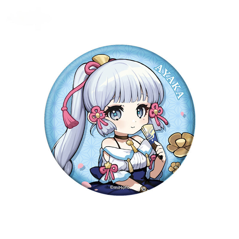 Genshin Impact Chibi Character Badge Pendant Picnic Theme Series