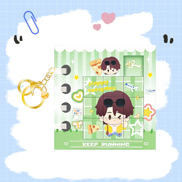 Keep Running puzzle notebook pendant