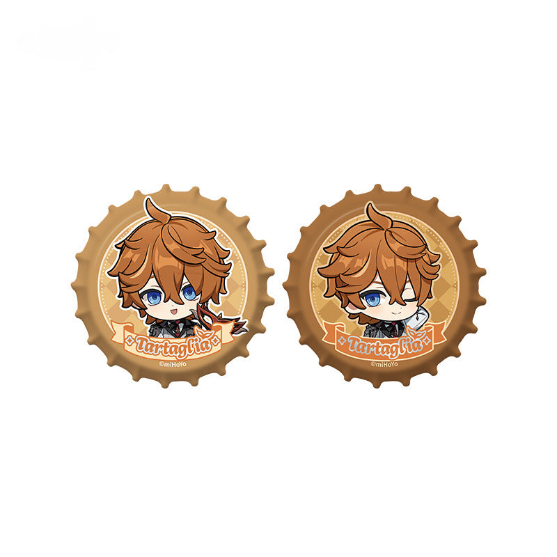 Genshin Impact Badge Standee Stamp Photo Frame Stick-it Storage Cloth Ring & Eardrop Set Tartaglia - Glistening Night Banquet Series