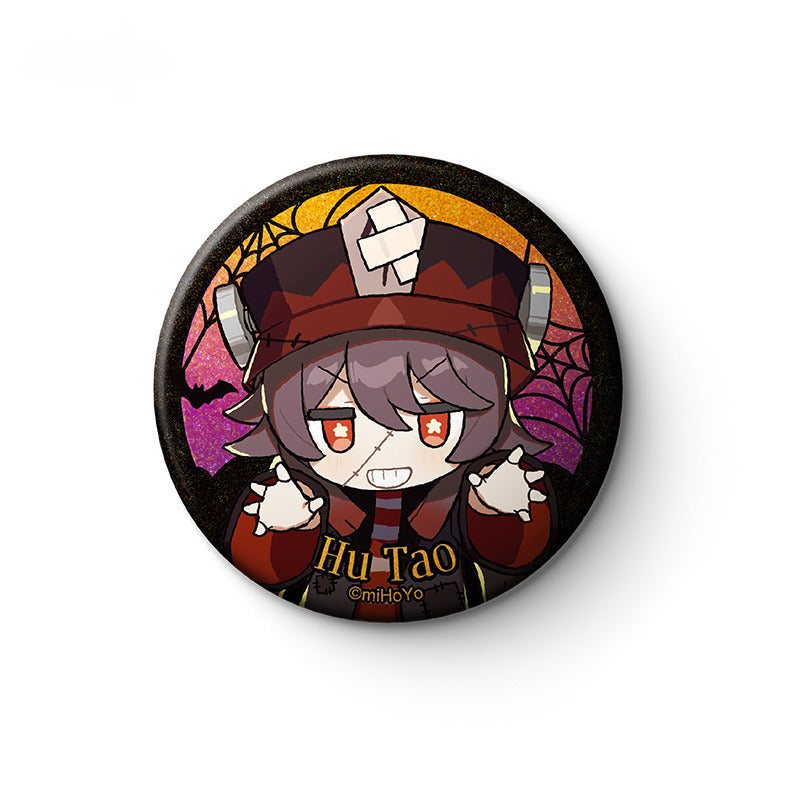 Genshin Impact Chibi Badges Halloween Themed