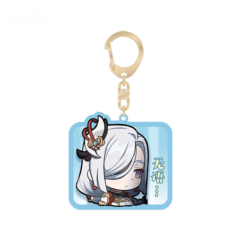 Genshin Impact Acrylic Pendant Liyue Harbor Q Version Emoji Themed Series