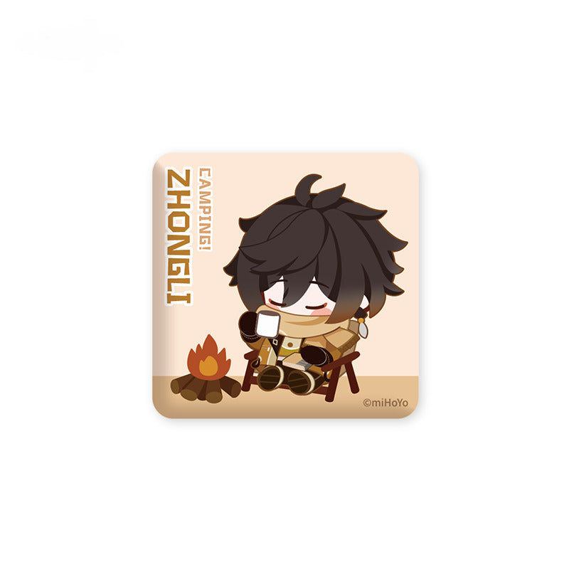 Genshin Impact Square Badge Leisurely Camping Theme