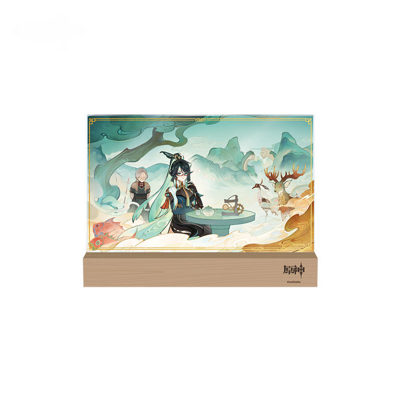 Genshin Impact Badge Ornament Hanging Scroll Lion Dance and Kite Flight Series