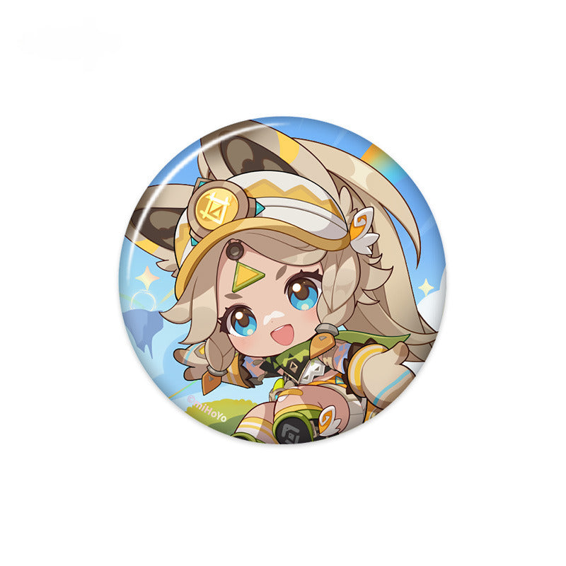 Genshin Impact Chibi Badge Pendant Sticky Note Pad Ornament Fridge Magnet Blaze to Natlan Series