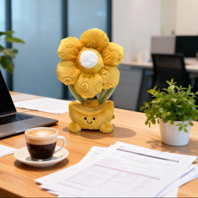 Blooming Fortune Plush Potted Plant