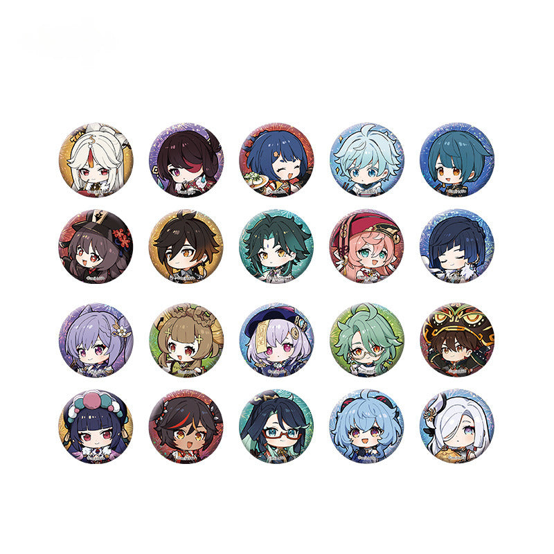 Genshin Impact Mini Badge Set Travel Notes Vibrant Harriers Series
