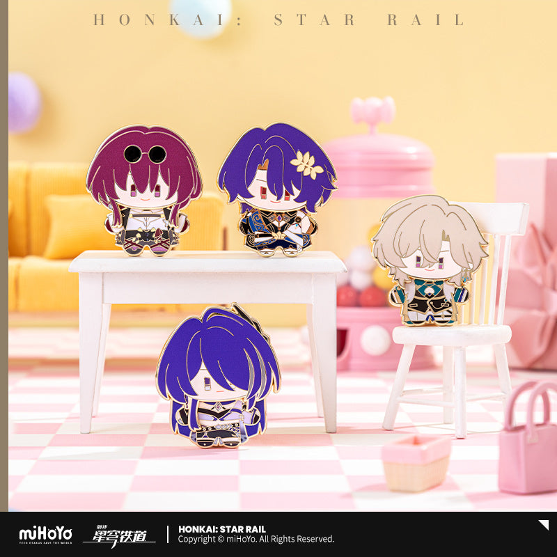 Honkai: Star Rail Shaking Metal Badge Chibi Doll Series