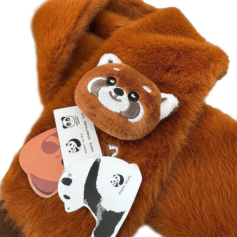 CCTV Embroidered Red Panda Scarf 