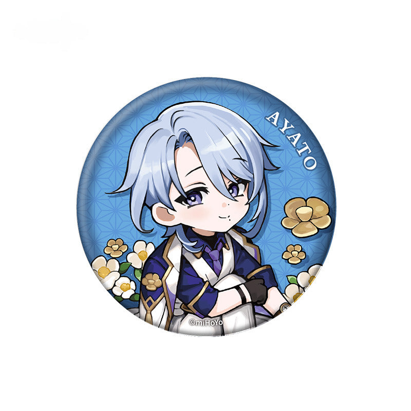 Genshin Impact Chibi Character Badge Pendant Picnic Theme Series