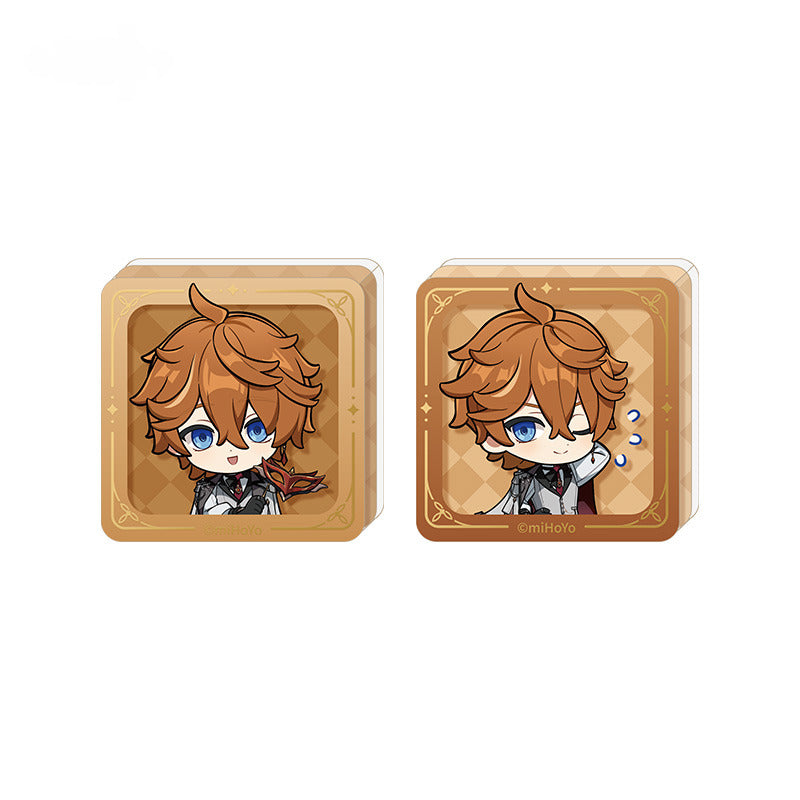 Genshin Impact Badge Standee Stamp Photo Frame Stick-it Storage Cloth Ring & Eardrop Set Tartaglia - Glistening Night Banquet Series
