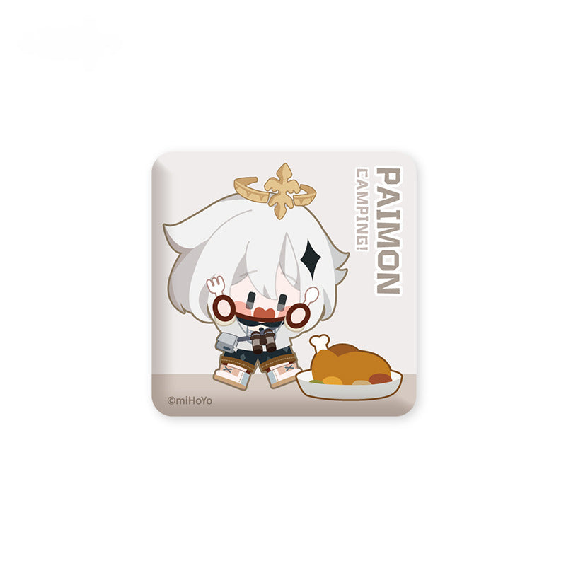 Genshin Impact Square Badge Leisurely Camping Theme