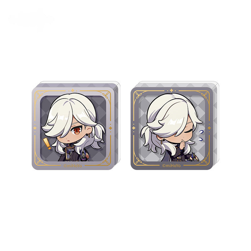 Genshin Impact Badge Standee Stamp Photo Frame Stick-it Storage Cloth Silk Scarf Set Cyno - Glistening Night Banquet Series