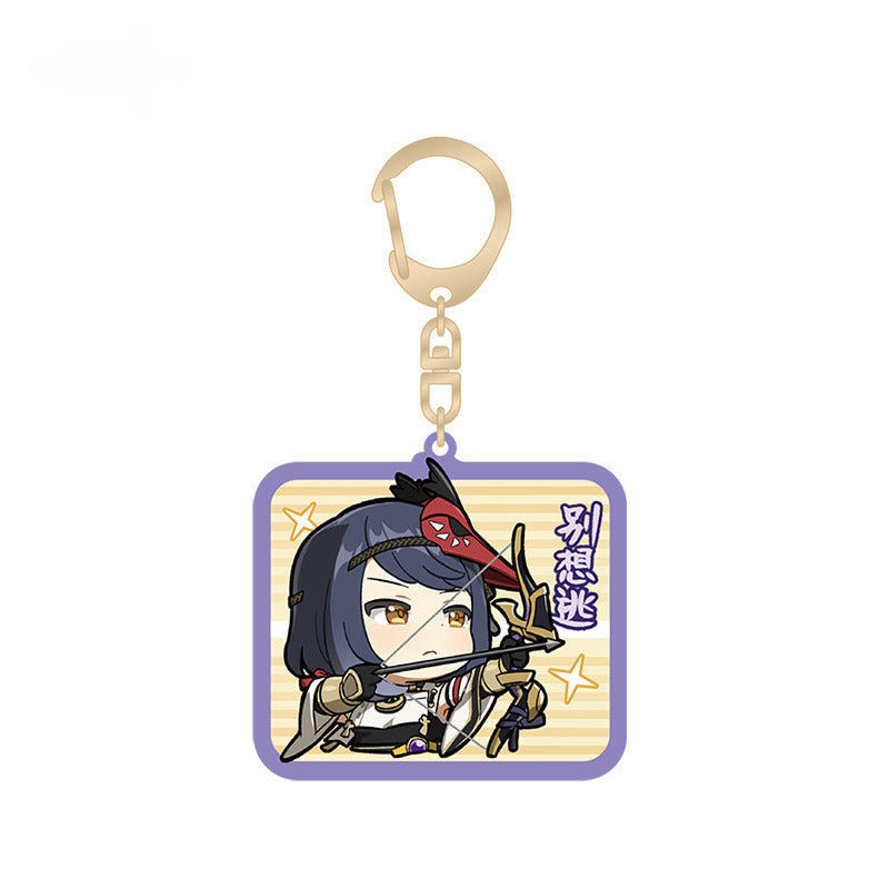 Genshin Impact Acrylic Pendant Inazuma City Q Version Emoji Themed Series