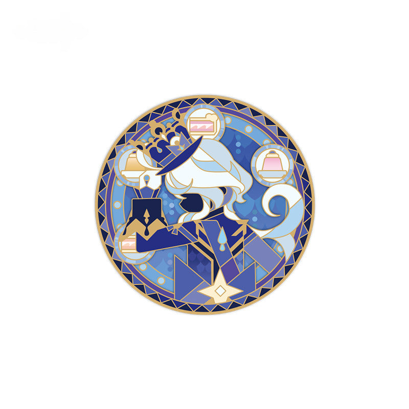 Genshin Impact Rotating Metal Badge Rainbow Invitation Series