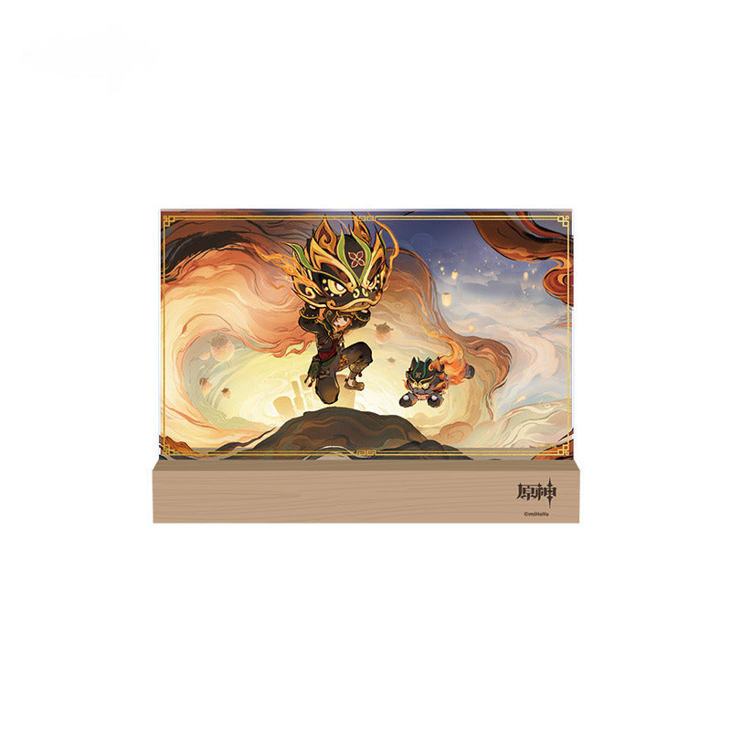 Genshin Impact Badge Ornament Hanging Scroll Lion Dance and Kite Flight Series