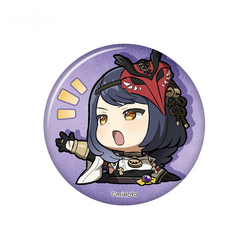 Genshin Impact Badge Inazuma City Q Version Emoji Themed Series