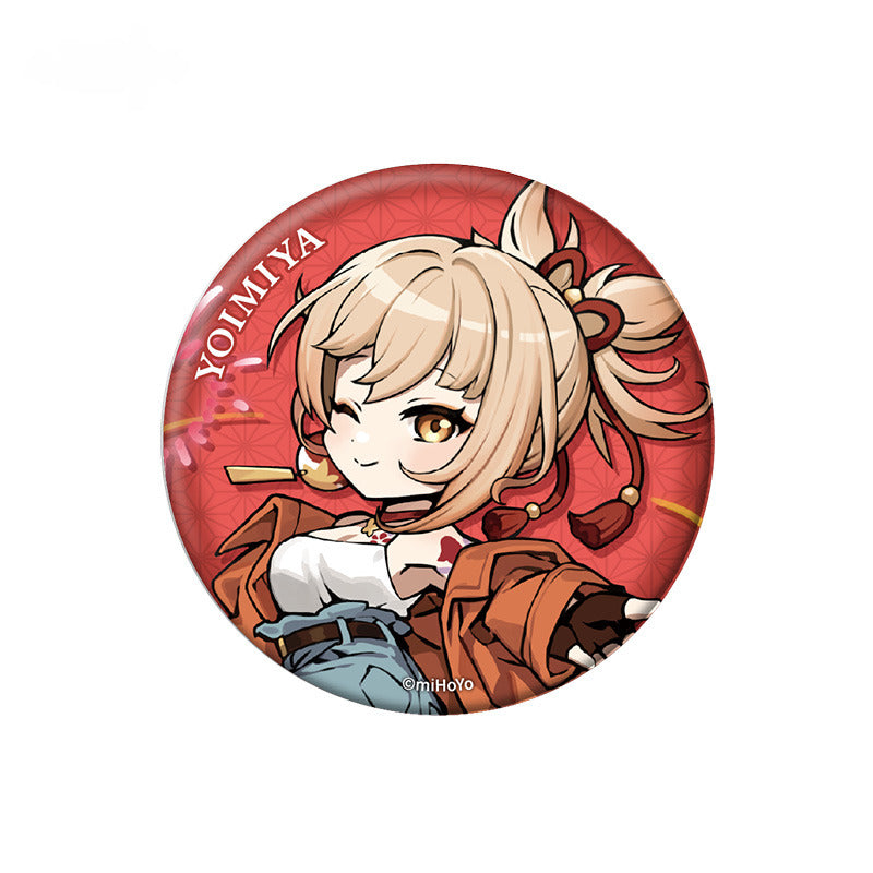 Genshin Impact Chibi Character Badge Pendant Picnic Theme Series