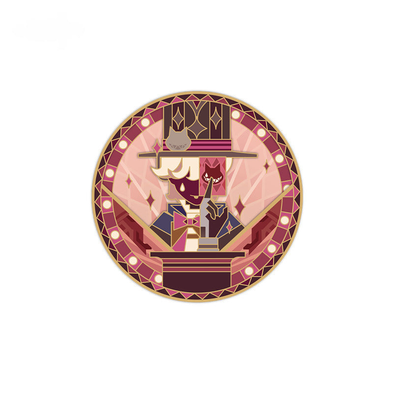 Genshin Impact Rotating Metal Badge Rainbow Invitation Series
