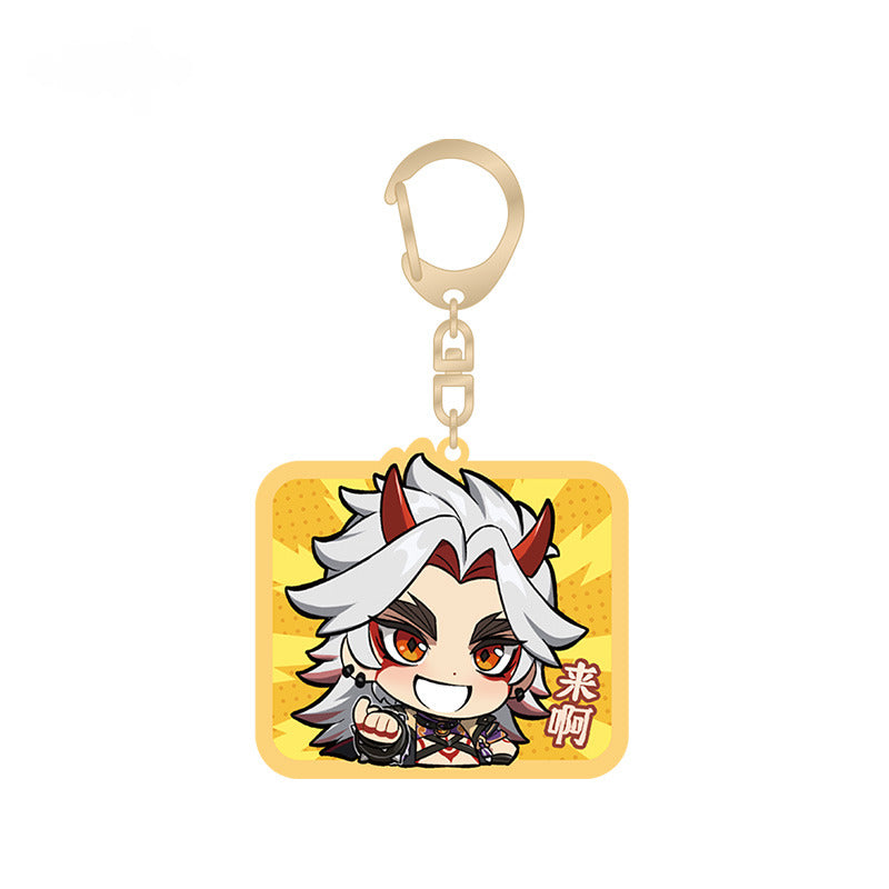 Genshin Impact Acrylic Pendant Inazuma City Q Version Emoji Themed Series