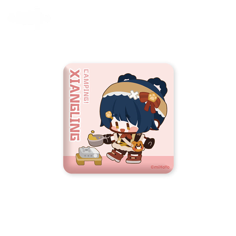 Genshin Impact Square Badge Leisurely Camping Theme
