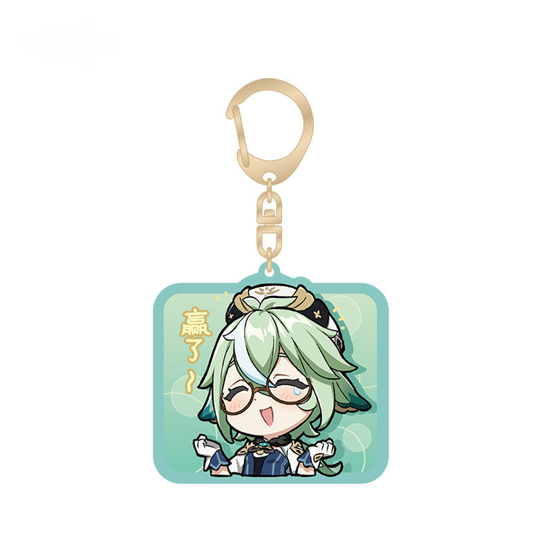 Genshin Impact Acrylic Pendant Mondstadt Q Version Emoji Themed Series