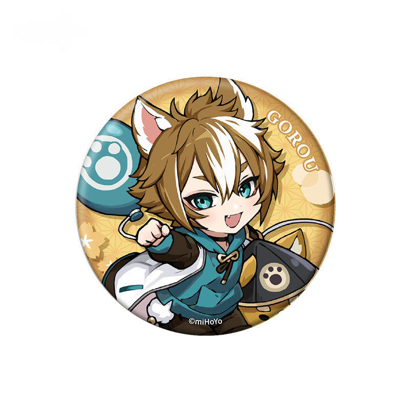 Genshin Impact Chibi Character Badge Pendant Picnic Theme Series