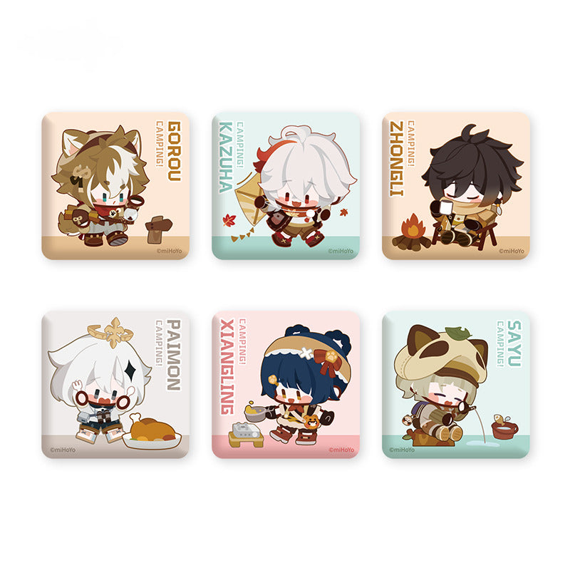 Genshin Impact Square Badge Leisurely Camping Theme