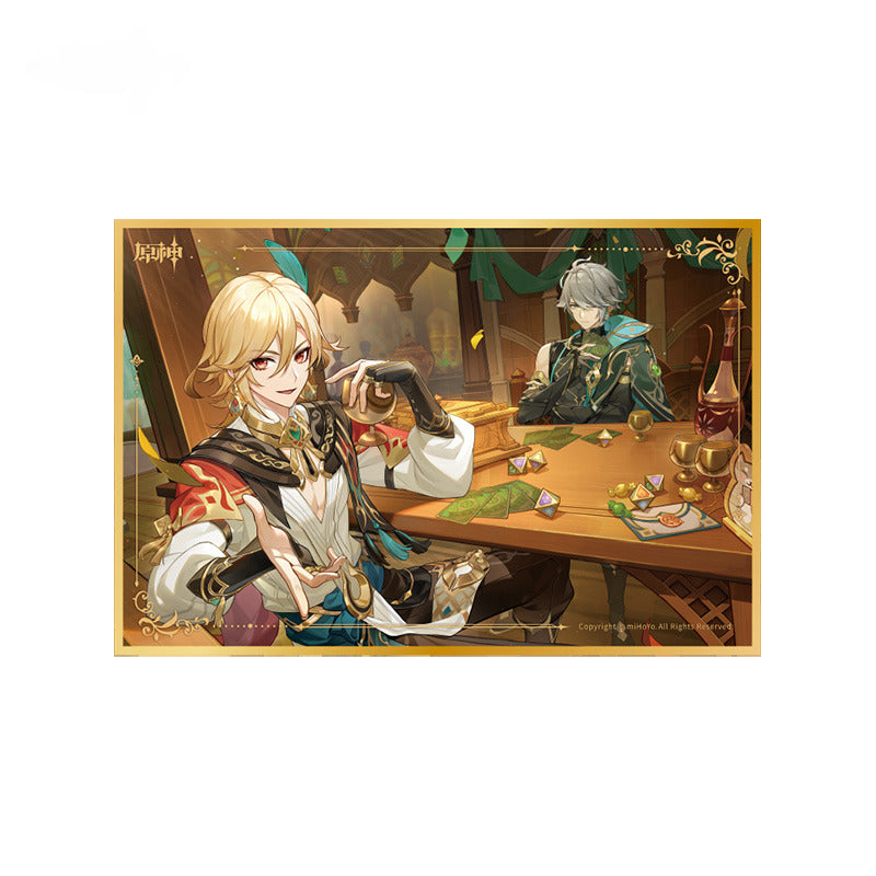 Genshin Impact Badge Colored Paper Keychain Folder Offline Store Series