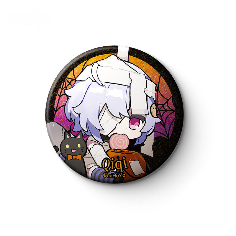 Genshin Impact Chibi Badges Halloween Themed
