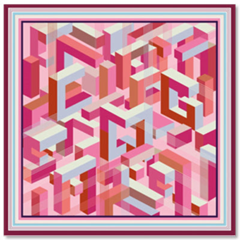 Letter-patterned silk scarf gift box