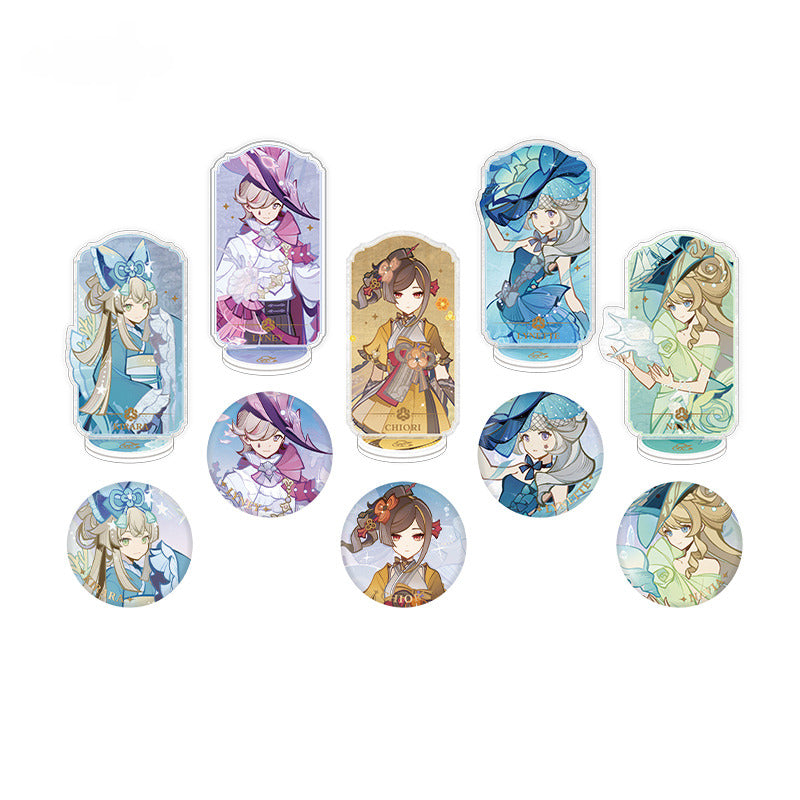 Genshin Impact Badge Standee Jinsho no Yosegaki Theme Series