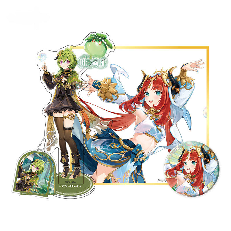 Genshin Impact Badges Pendant Standee Colored Paper Tower Summer Celebration Series