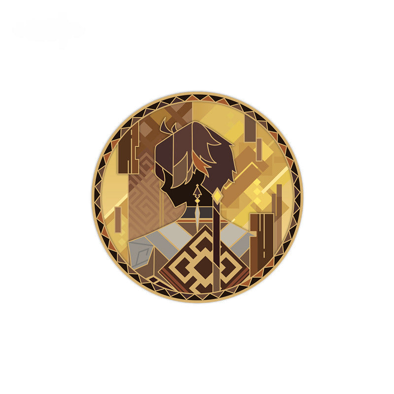 Genshin Impact Rotating Metal Badge Rainbow Invitation Series