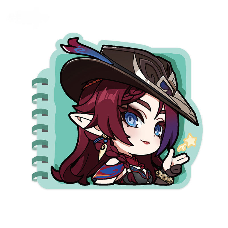 Genshin Impact Chibi Emoticon Spiral Notepad