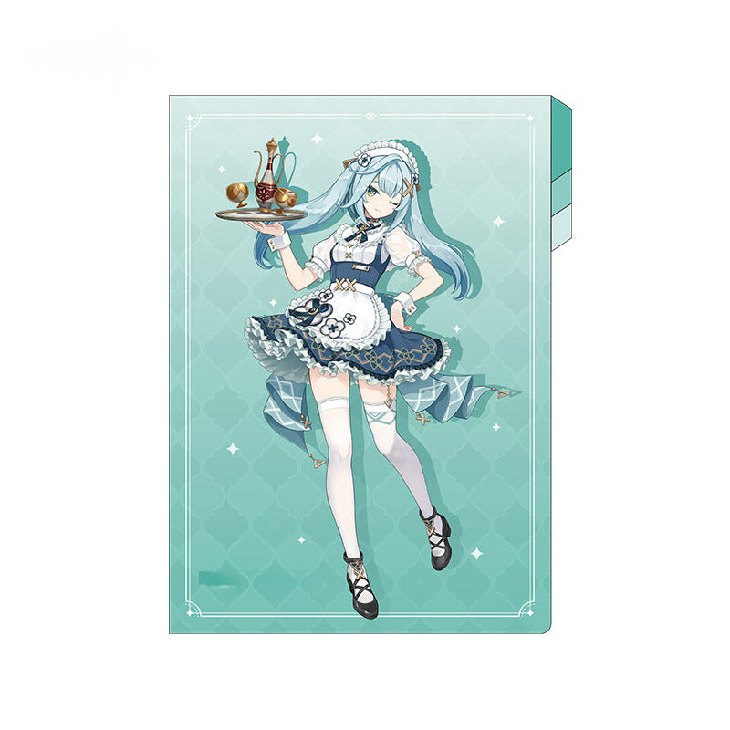 Genshin Impact Badge Colored Paper Keychain Folder Offline Store Series