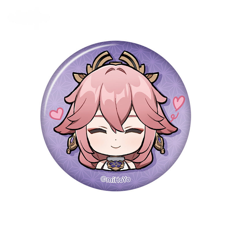 Genshin Impact Badge Inazuma City Q Version Emoji Themed Series