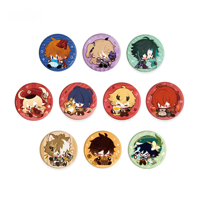 Genshin Impact Chibi Character Plush Badges