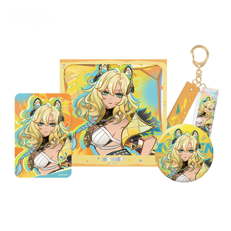 Genshin Impact Badge Pendant Lenticular Card Emblem of Steadfast Valor Series