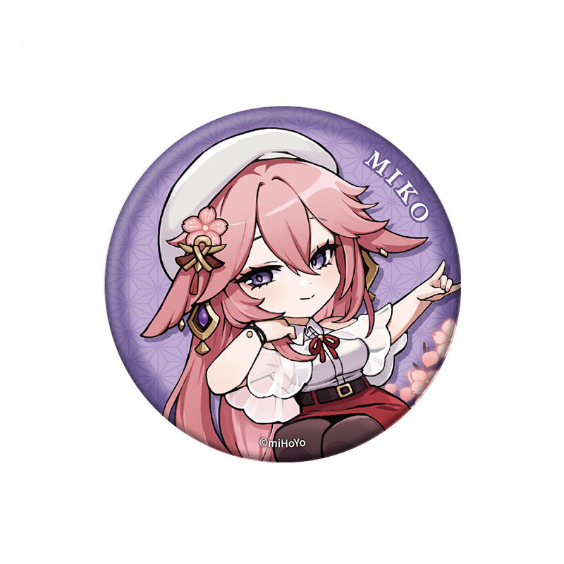 Genshin Impact Chibi Character Badge Pendant Picnic Theme Series