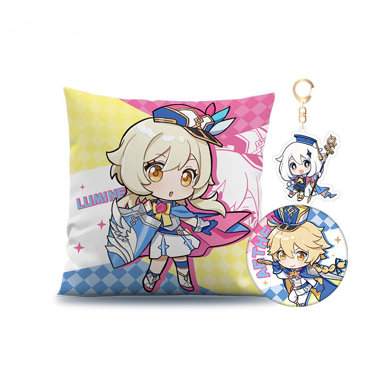 Genshin Impact Badges Pillow Acrylic Pendant 2023 Offline Exhibition Series