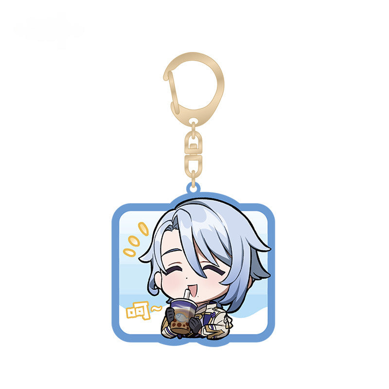 Genshin Impact Acrylic Pendant Inazuma City Q Version Emoji Themed Series