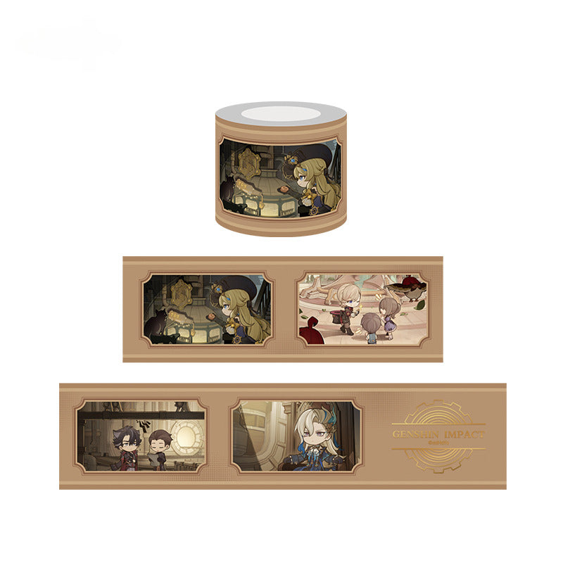 Genshin Impact Badge Transparent Card Set Washi Tape Clean! Battle Series